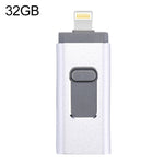 easyflash RQW-01B แฟลชไดรฟ์ 3 in 1 USB 2.0 & 8 Pin & Micro USB 32GB, RQW-01B สีเงิน
