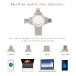 RQW-11S แฟลชไดรฟ์ 4 in 1 USB 2.0 & 8 Pin & Micro USB & USB-C / Type-C 16GB, RQW-11S
