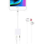 อะแดปเตอร์แปลงสายชาร์จและฟังเพลง 8 Pin ตัวเมีย + 3.5mm ตัวเมีย เป็น 8 Pin ตัวผู้