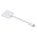 อะแดปเตอร์แปลงสายชาร์จและฟังเพลง 8 Pin ตัวเมีย + 3.5mm ตัวเมีย เป็น 8 Pin ตัวผู้