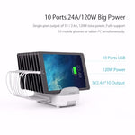 ORICO DUK-10P สถานีชาร์จอัจฉริยะ 120W 10 พอร์ต USB พร้อมแท่นวางโทรศัพท์และแท็บเล็ต ปลั๊ก EU สีดำ, ปลั๊ก EU สีขาว, ปลั๊ก US สีดำ, ปลั๊ก US สีขาว, ปลั๊ก UK สีดำ, ปลั๊ก UK สีขาว, ปลั๊ก AU สีดำ, ปลั๊ก AU สีขาว