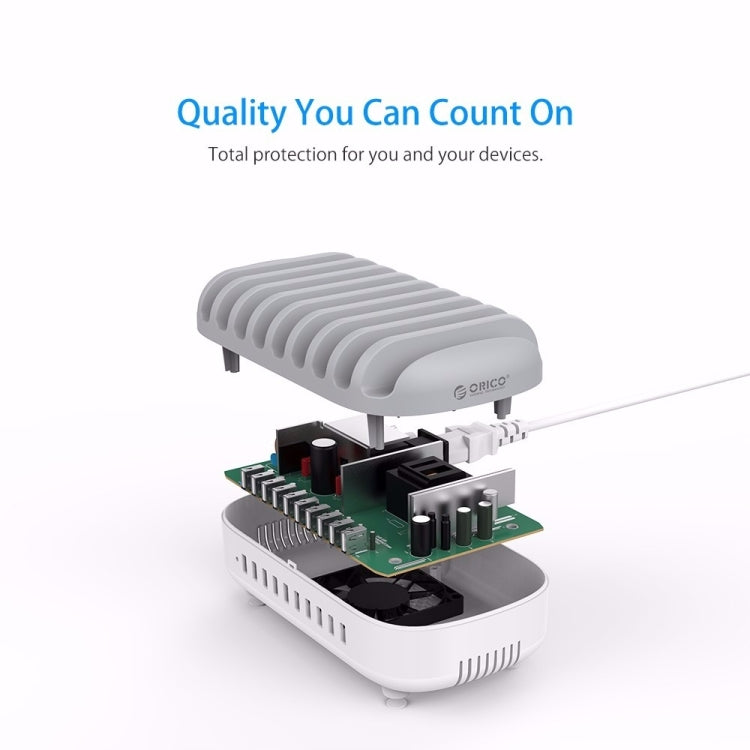 ORICO DUK-10P สถานีชาร์จอัจฉริยะ 120W 10 พอร์ต USB พร้อมแท่นวางโทรศัพท์และแท็บเล็ต ปลั๊ก EU สีดำ, ปลั๊ก EU สีขาว, ปลั๊ก US สีดำ, ปลั๊ก US สีขาว, ปลั๊ก UK สีดำ, ปลั๊ก UK สีขาว, ปลั๊ก AU สีดำ, ปลั๊ก AU สีขาว