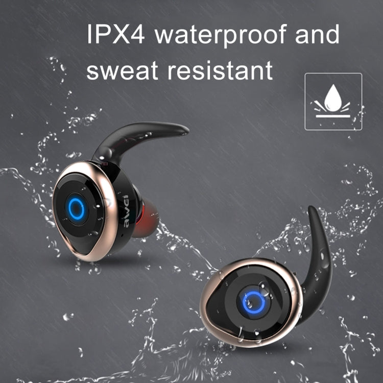 หูฟังกีฬา AWEI T1 กันน้ำ IPX4 บลูทูธไร้สาย V4.2 สเตอริโอ รองรับ TWS, T1