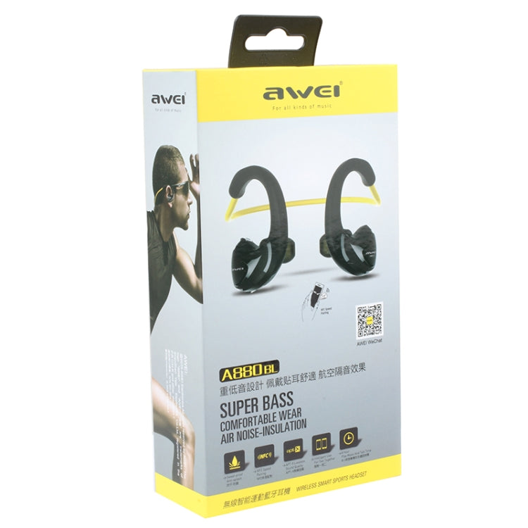 หูฟังบลูทูธกีฬา AWEI A880BL กันน้ำ CSR4.1 พร้อมฟังก์ชัน NFC, A880BL