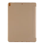 PU Plastic Bottom Case Foldable Deformation Left and Right Flip Leather Case with Three Fold Bracket & Smart Sleep for iPad Air3 2019