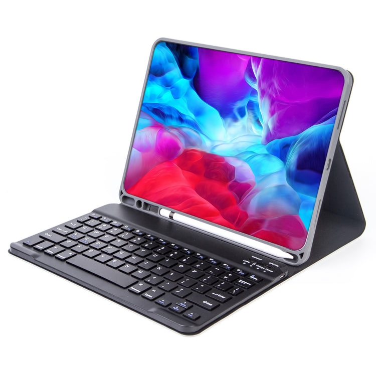 เคสแท็บเล็ตพร้อมคีย์บอร์ดบลูทูธถอดได้ลายผิวเรียบ X-11B สำหรับ iPad Pro 11 นิ้ว 2020 / 2018 พร้อมช่องใส่ปากกา คีย์บอร์ดสีดำ