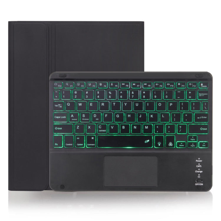 X-11BCS เคสแท็บเล็ตคีย์บอร์ด Bluetooth ถอดแยกได้ลายหนังเรียบสำหรับ iPad Pro 11 นิ้ว 2020 / 2018 พร้อมทัชแพด ช่องใส่ปากกา และไฟพื้นหลัง