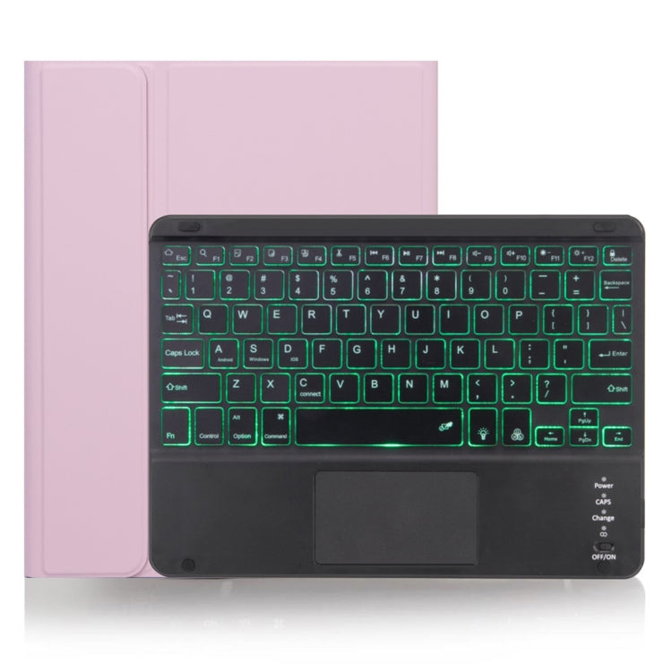 X-11BCS เคสแท็บเล็ตคีย์บอร์ด Bluetooth ถอดแยกได้ลายหนังเรียบสำหรับ iPad Pro 11 นิ้ว 2020 / 2018 พร้อมทัชแพด ช่องใส่ปากกา และไฟพื้นหลัง