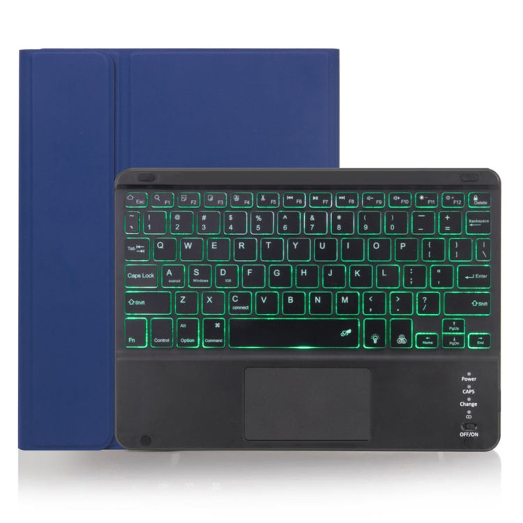 X-11BCS เคสแท็บเล็ตคีย์บอร์ด Bluetooth ถอดแยกได้ลายหนังเรียบสำหรับ iPad Pro 11 นิ้ว 2020 / 2018 พร้อมทัชแพด ช่องใส่ปากกา และไฟพื้นหลัง
