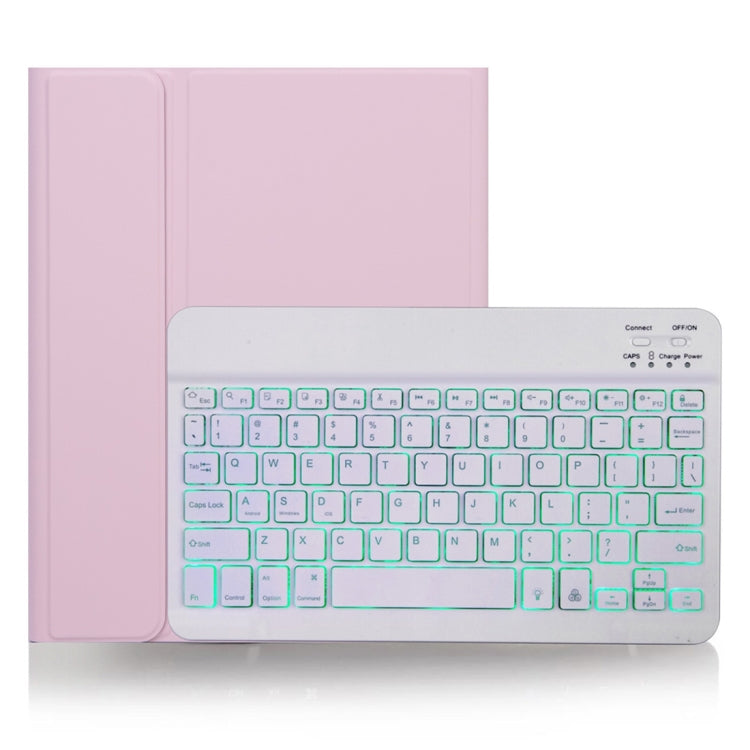 เคสแท็บเล็ตคีย์บอร์ดบลูทูธถอดได้ X-11BS ผิวเรียบสำหรับ iPad Pro 11 นิ้ว 2020 / 2018 พร้อมช่องใส่ปากกาและไฟแบ็คไลท์ คีย์บอร์ดสีขาว