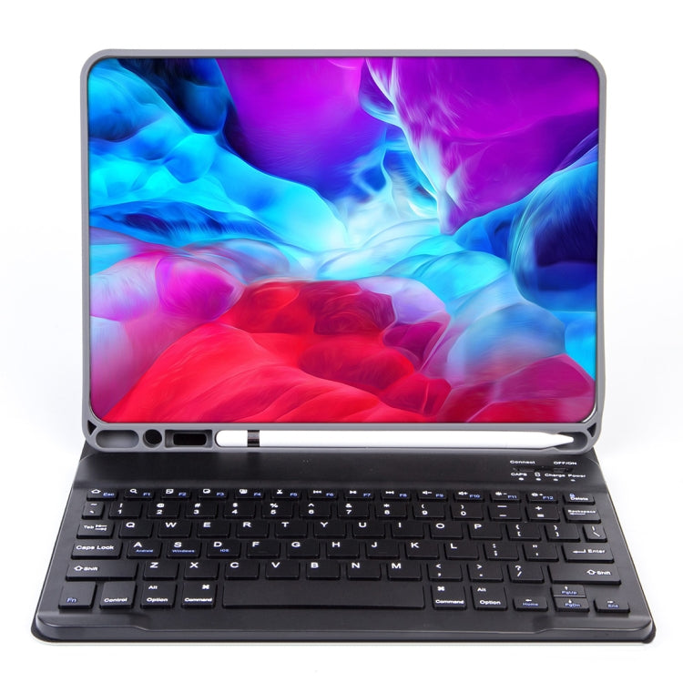 เคสแท็บเล็ตคีย์บอร์ดบลูทูธถอดได้ X-11BS ผิวเรียบสำหรับ iPad Pro 11 นิ้ว 2020 / 2018 พร้อมช่องใส่ปากกาและไฟแบ็คไลท์ คีย์บอร์ดสีดำ