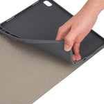RK11 สำหรับ iPad Pro 11 นิ้ว เคสแท็บเล็ตหนังคีย์บอร์ดบลูทูธพลาสติกถอดได้ผิวสัมผัสไหม พร้อมช่องใส่ปากกาและฟังก์ชันขาตั้ง