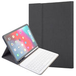 RK11 สำหรับ iPad Pro 11 นิ้ว เคสแท็บเล็ตหนังคีย์บอร์ดบลูทูธพลาสติกถอดได้ผิวสัมผัสไหม พร้อมช่องใส่ปากกาและฟังก์ชันขาตั้ง