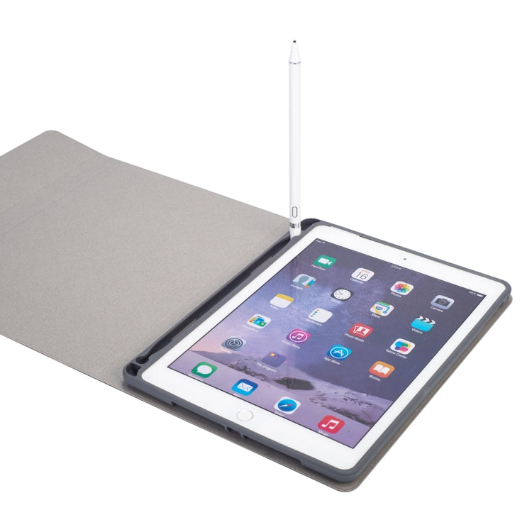 เคสแท็บเล็ตหนังพร้อมคีย์บอร์ดบลูทูธพลาสติกถอดได้ลายผ้าไหม RK508 สำหรับ iPad Air 2 & Air 1 / Pro 9.7 นิ้ว & iPad 2017 & iPad 2018 พร้อมขาตั้งและช่องใส่ปากกา