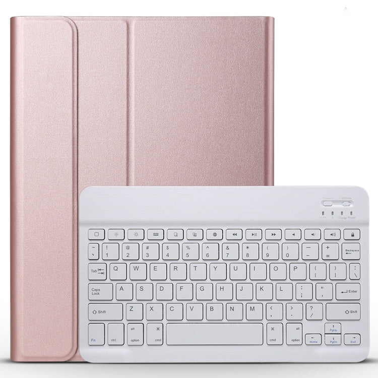 เคสแท็บเล็ตหนังแบบพับแนวนอนพร้อมคีย์บอร์ดบลูทูธถอดได้และที่จับสำหรับ iPad Pro 11 นิ้ว (2018)