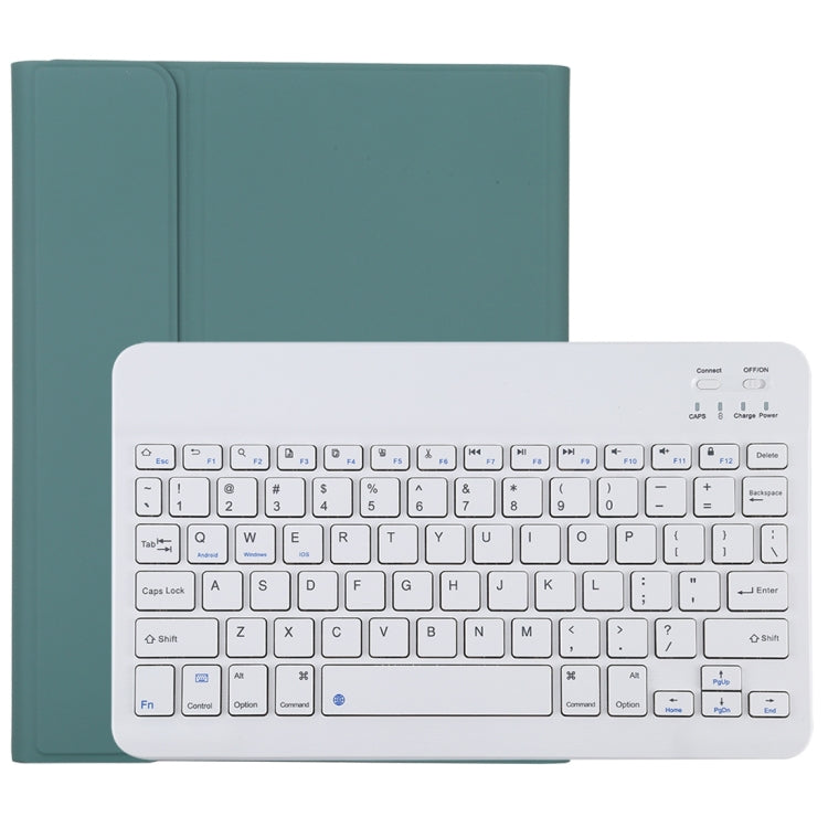 TG11B คีย์บอร์ดบลูทูธถอดได้สีขาว พร้อมเคสแท็บเล็ตหนังไมโครไฟเบอร์ สำหรับ iPad Pro 11 นิ้ว (2020) พร้อมช่องใส่ปากกาและที่จับ คีย์บอร์ดสีขาว