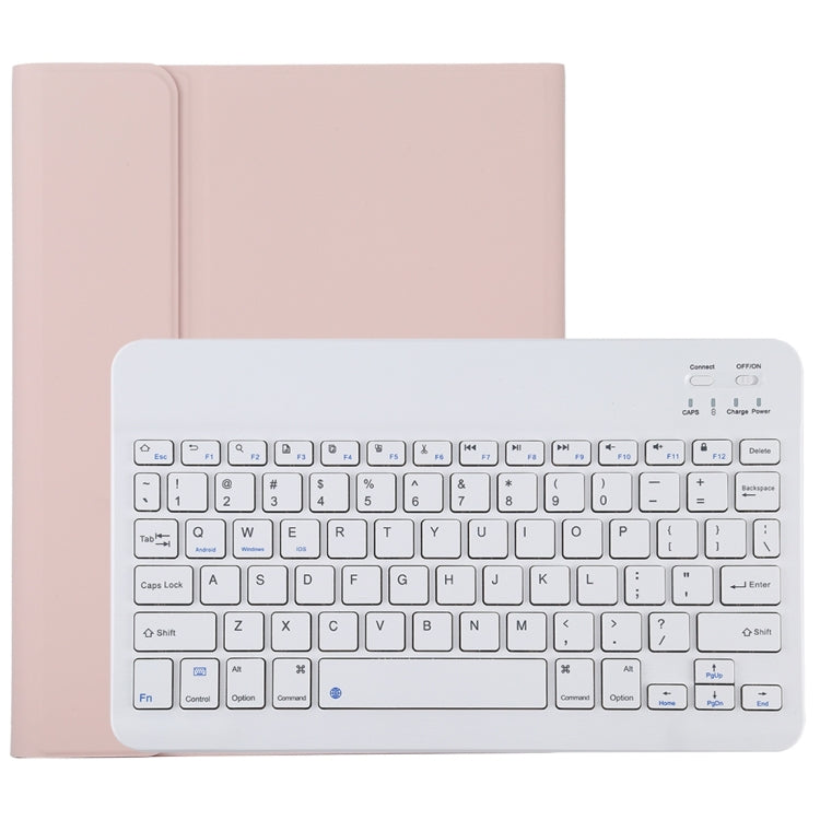 TG11B คีย์บอร์ดบลูทูธถอดได้สีขาว พร้อมเคสแท็บเล็ตหนังไมโครไฟเบอร์ สำหรับ iPad Pro 11 นิ้ว (2020) พร้อมช่องใส่ปากกาและที่จับ คีย์บอร์ดสีขาว