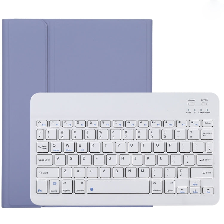 TG11B คีย์บอร์ดบลูทูธถอดได้สีขาว พร้อมเคสแท็บเล็ตหนังไมโครไฟเบอร์ สำหรับ iPad Pro 11 นิ้ว (2020) พร้อมช่องใส่ปากกาและที่จับ คีย์บอร์ดสีขาว