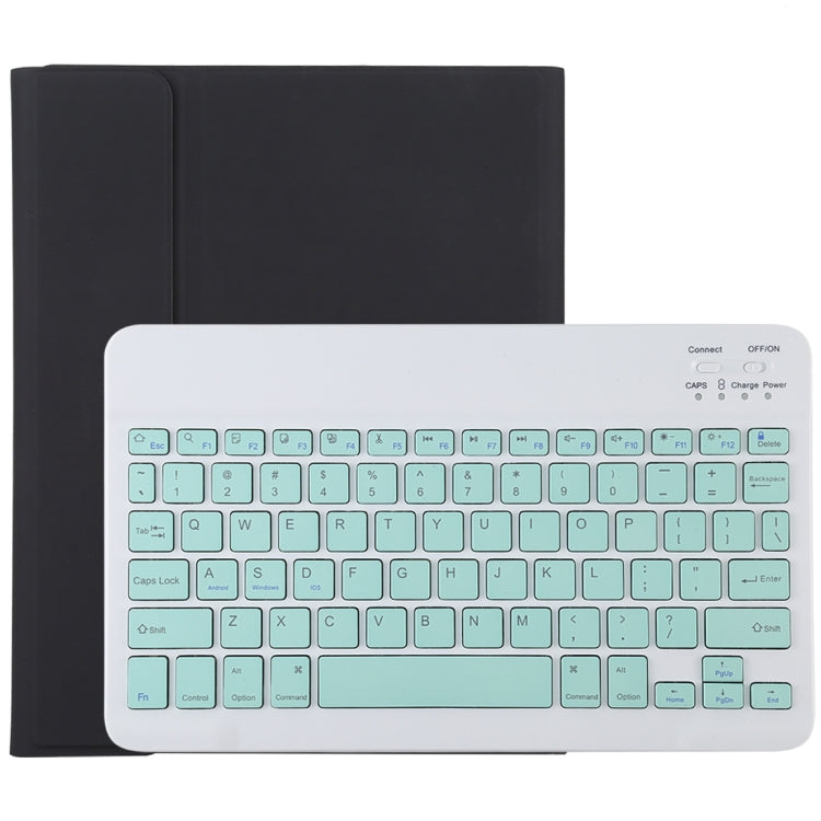 TG11B คีย์บอร์ดบลูทูธสีเขียวถอดได้ + เคสแท็บเล็ตหนังไมโครไฟเบอร์สำหรับ iPad Pro 11 นิ้ว (2020) พร้อมช่องใส่ปากกาและที่วาง, คีย์บอร์ดสีเขียว