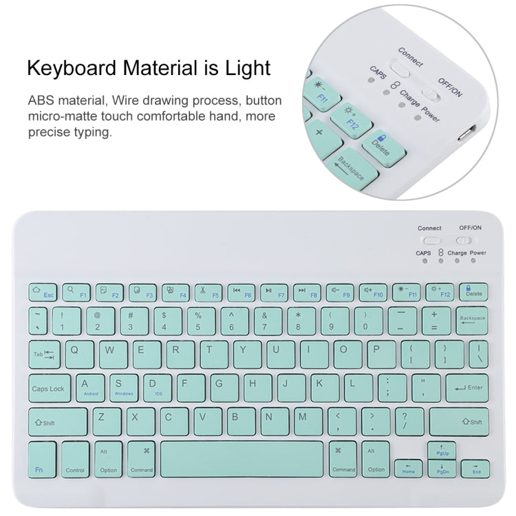 TG11B คีย์บอร์ดบลูทูธสีเขียวถอดได้ + เคสแท็บเล็ตหนังไมโครไฟเบอร์สำหรับ iPad Pro 11 นิ้ว (2020) พร้อมช่องใส่ปากกาและที่วาง, คีย์บอร์ดสีเขียว