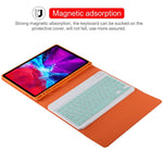 TG11B คีย์บอร์ดบลูทูธสีเขียวถอดได้ + เคสแท็บเล็ตหนังไมโครไฟเบอร์สำหรับ iPad Pro 11 นิ้ว (2020) พร้อมช่องใส่ปากกาและที่วาง, คีย์บอร์ดสีเขียว