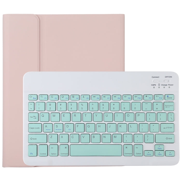 TG11B คีย์บอร์ดบลูทูธสีเขียวถอดได้ + เคสแท็บเล็ตหนังไมโครไฟเบอร์สำหรับ iPad Pro 11 นิ้ว (2020) พร้อมช่องใส่ปากกาและที่วาง, คีย์บอร์ดสีเขียว