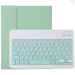TG11B คีย์บอร์ดบลูทูธสีเขียวถอดได้ + เคสแท็บเล็ตหนังไมโครไฟเบอร์สำหรับ iPad Pro 11 นิ้ว (2020) พร้อมช่องใส่ปากกาและที่วาง, คีย์บอร์ดสีเขียว