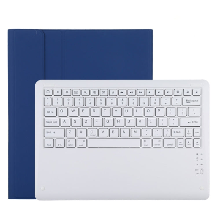 T129 คีย์บอร์ดบลูทูธสีขาวถอดได้ เคสแท็บเล็ตหนังไมโครไฟเบอร์สำหรับ iPad Pro 12.9 นิ้ว (2020) พร้อมที่วาง, คีย์บอร์ดสีขาว