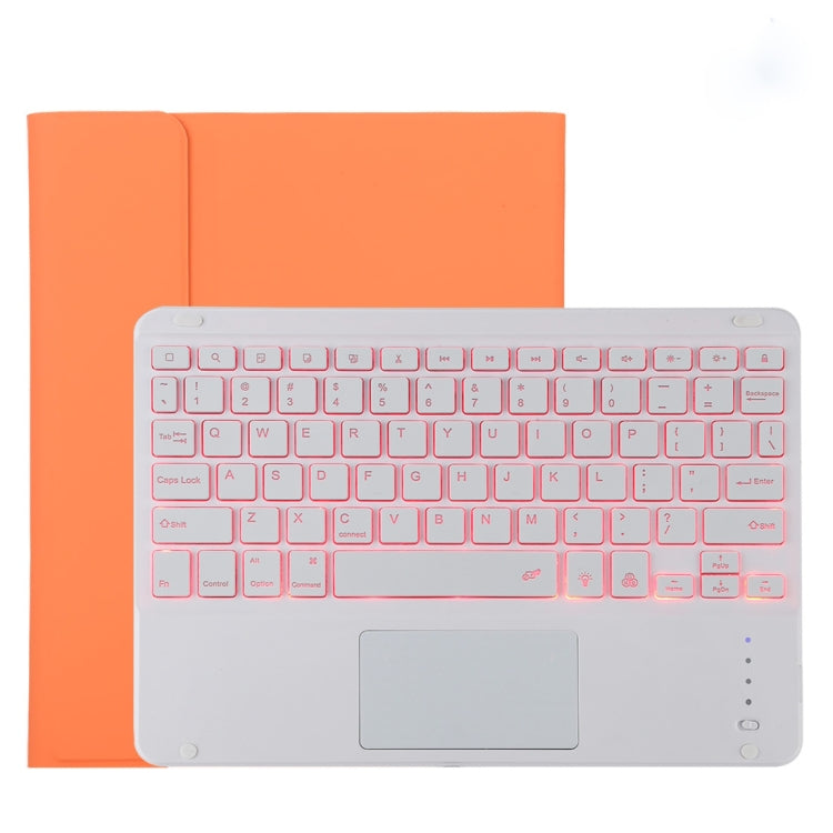เคสแท็บเล็ตหนังไมโครไฟเบอร์พร้อมคีย์บอร์ดบลูทูธถอดได้สีขาว TG11BCS สำหรับ iPad Pro 11 นิ้ว (2020) พร้อมไฟแบ็คไลท์ ทัชแพด ช่องใส่ปากกา และที่ยึด คีย์บอร์ดสีขาว