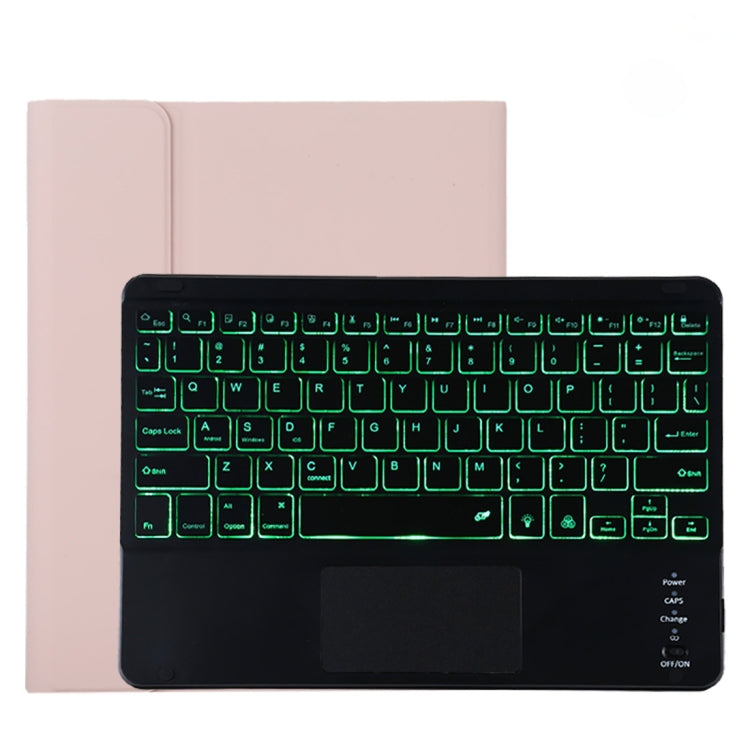 เคสแท็บเล็ตหนังไมโครไฟเบอร์สีดำพร้อมคีย์บอร์ดบลูทูธถอดได้ TG11BCS สำหรับ iPad Pro 11 นิ้ว (2020) พร้อมไฟแบ็คไลท์ ทัชแพด ช่องใส่ปากกา และที่จับ คีย์บอร์ดสีดำ