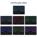 เคสแท็บเล็ตหนังไมโครไฟเบอร์พร้อมคีย์บอร์ดบลูทูธถอดได้สีดำ TG-102BCS สำหรับ iPad 10.2 นิ้ว / iPad Air (2019) พร้อมทัชแพด ไฟแบ็คไลท์ ช่องใส่ปากกา และที่ยึด คีย์บอร์ดสีดำ