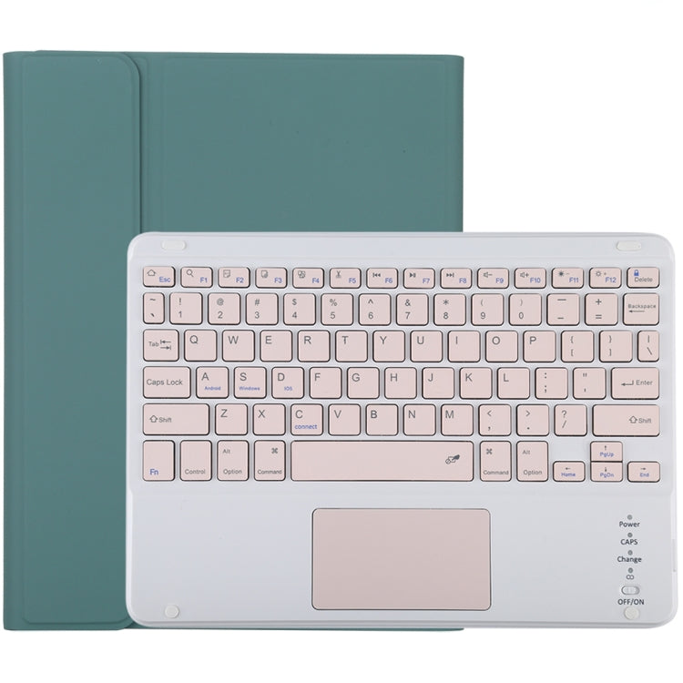 TG-102BC คีย์บอร์ดบลูทูธถอดได้สีชมพู + เคสแท็บเล็ตหนังไมโครไฟเบอร์สำหรับ iPad 10.2 นิ้ว / iPad Air (2019) พร้อมทัชแพด ช่องใส่ปากกาและที่ยึด คีย์บอร์ดสีชมพู
