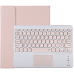 TG-102BC คีย์บอร์ดบลูทูธถอดได้สีชมพู + เคสแท็บเล็ตหนังไมโครไฟเบอร์สำหรับ iPad 10.2 นิ้ว / iPad Air (2019) พร้อมทัชแพด ช่องใส่ปากกาและที่ยึด คีย์บอร์ดสีชมพู