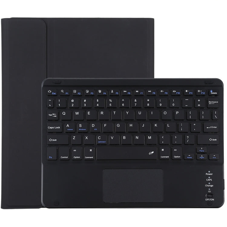 TG-102BC คีย์บอร์ด Bluetooth สีดำถอดแยกได้ + เคสแท็บเล็ตหนังไมโครไฟเบอร์สำหรับ iPad 10.2 นิ้ว / iPad Air (2019) พร้อมทัชแพด ช่องใส่ปากกา และที่ยึด, TG-102BC