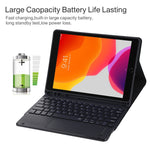 TG-102BC คีย์บอร์ด Bluetooth สีดำถอดแยกได้ + เคสแท็บเล็ตหนังไมโครไฟเบอร์สำหรับ iPad 10.2 นิ้ว / iPad Air (2019) พร้อมทัชแพด ช่องใส่ปากกา และที่ยึด, TG-102BC