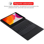 TG-102BC คีย์บอร์ด Bluetooth สีดำถอดแยกได้ + เคสแท็บเล็ตหนังไมโครไฟเบอร์สำหรับ iPad 10.2 นิ้ว / iPad Air (2019) พร้อมทัชแพด ช่องใส่ปากกา และที่ยึด, TG-102BC