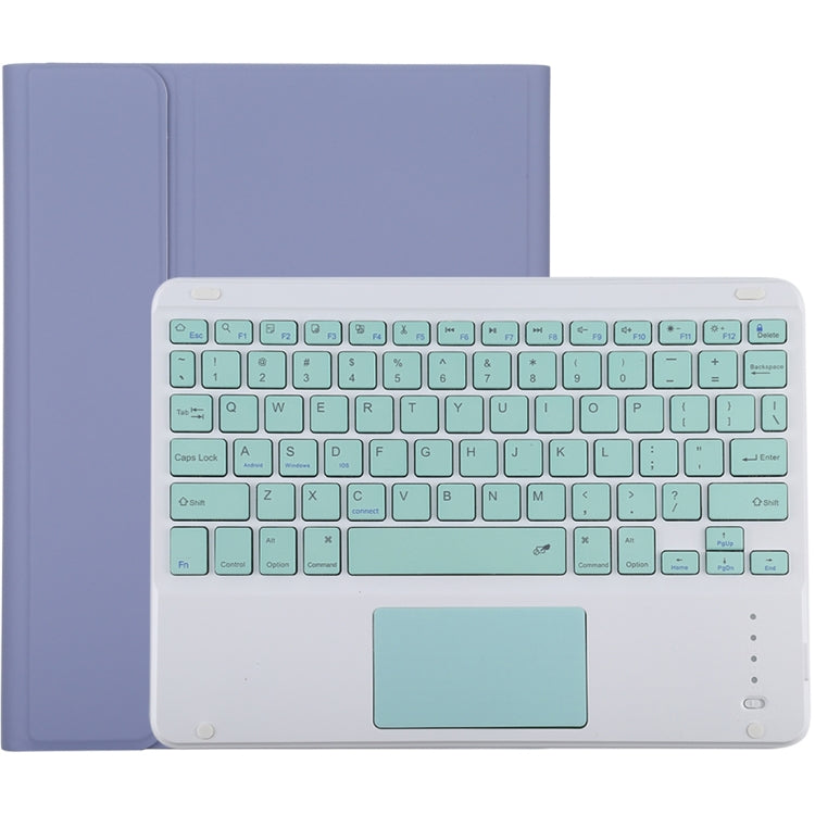 TG-102BC คีย์บอร์ดบลูทูธถอดได้สีเขียว + เคสแท็บเล็ตหนังไมโครไฟเบอร์สำหรับ iPad 10.2 นิ้ว / iPad Air (2019) พร้อมทัชแพด ช่องใส่ปากกาและที่จับ คีย์บอร์ดสีเขียว