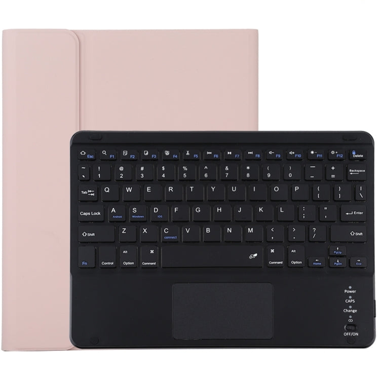 TG109BC คีย์บอร์ด Bluetooth สีดำถอดแยกได้ + เคสแท็บเล็ตหนังไมโครไฟเบอร์สำหรับ iPad Air 2020 พร้อมทัชแพด ช่องใส่ปากกา และที่ยึด, TG109BC