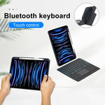 T11-AS สำหรับ iPad Air 11 2025 / Air 5 / 4 10.9 / Pro 11 2022&2021&2020&2018 คีย์บอร์ด Bluetooth แบบแยกชิ้นพร้อมไฟพื้นหลังและทัชด้านหลัง เคสหนัง, T11-AS