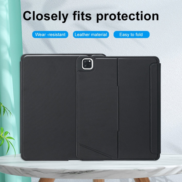 T129-AS สำหรับ iPad Air 13 2025 / Pro 12.9 2022 / 2021 / 2020 / 2018 คีย์บอร์ด Bluetooth แบบแยกชิ้นพร้อมไฟพื้นหลังและทัช เคสหนัง, T129-AS