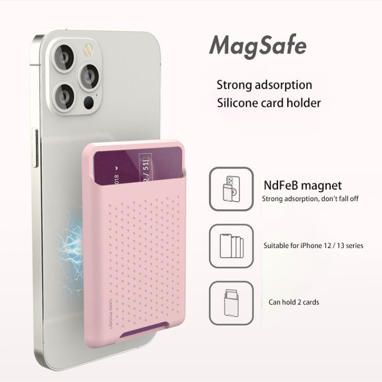 ซองกระเป๋าสตางค์ซิลิโคนสำหรับ iPhone 13 Series / iPhone 12 Series พร้อมที่ใส่บัตรกันแม่เหล็ก Magsafing สติกเกอร์แม่เหล็ก