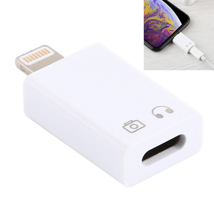 อะแดปเตอร์ชาร์จและฟังเพลง 8 พิน ตัวผู้เป็น USB-C / Type-C ตัวเมีย รองรับการส่งข้อมูลและถ่ายภาพ