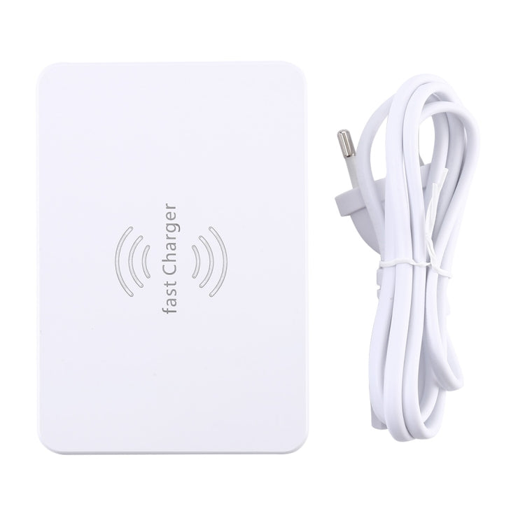 WLX-818F ที่ชาร์จ 6 in 1 10W QC3.0 ชาร์จไร้สาย + USB-C / Type-C + 4 พอร์ต USB พร้อมหน้าจอแสดงผล LCD อัจฉริยะ, ปลั๊ก EU / AU, ปลั๊ก EU / AU (สีขาว)