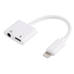 GL011 อะแดปเตอร์ชาร์จเสียง 2 in 1 8 Pin ตัวเมีย + 3.5mm ตัวเมีย เป็น 8 Pin ตัวผู้