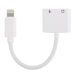 GL011 อะแดปเตอร์ชาร์จเสียง 2 in 1 8 Pin ตัวเมีย + 3.5mm ตัวเมีย เป็น 8 Pin ตัวผู้