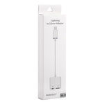 GL011 อะแดปเตอร์ชาร์จเสียง 2 in 1 8 Pin ตัวเมีย + 3.5mm ตัวเมีย เป็น 8 Pin ตัวผู้