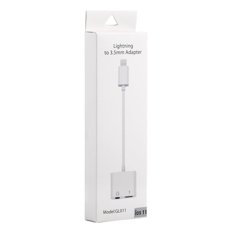 GL011 อะแดปเตอร์ชาร์จเสียง 2 in 1 8 Pin ตัวเมีย + 3.5mm ตัวเมีย เป็น 8 Pin ตัวผู้