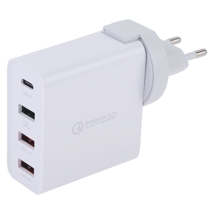 ที่ชาร์จติดผนังเดินทาง A3P กำลังขับสูงสุด 3A USB-C / Type-C + QC3.0 + USB คู่ 4 ช่อง, ปลั๊กยุโรป