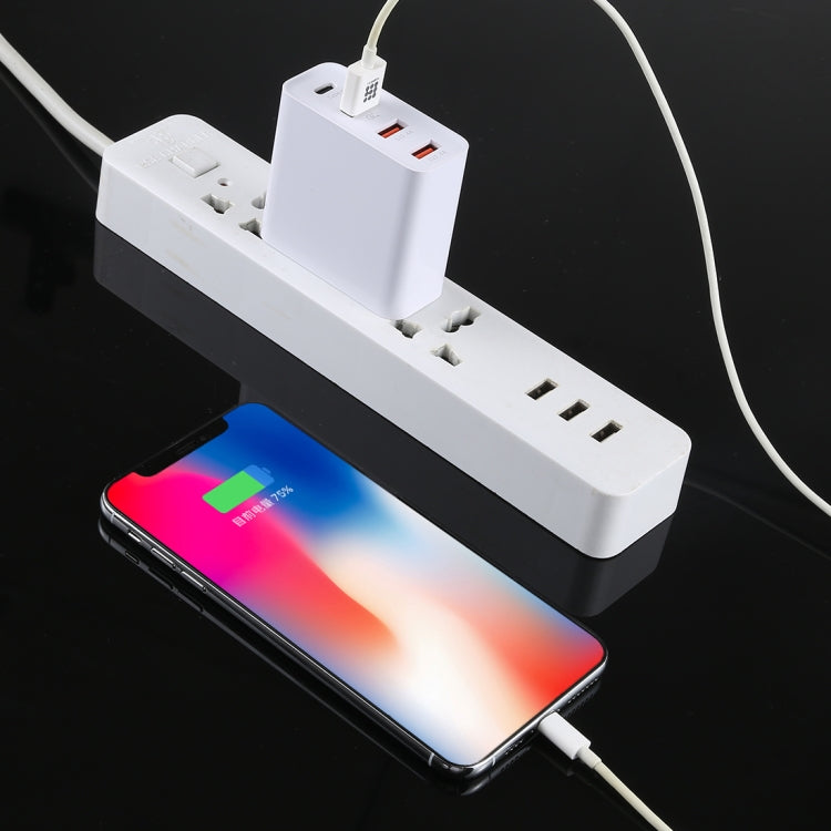 ที่ชาร์จติดผนังเดินทาง A3P กำลังขับสูงสุด 3A USB-C / Type-C + QC3.0 + USB คู่ 4 ช่อง, ปลั๊กสหรัฐอเมริกา