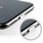 ปลั๊กกันฝุ่นโลหะสำหรับพอร์ตชาร์จ 8 พินแบบสากล 2 ชิ้น สำหรับ iPhone